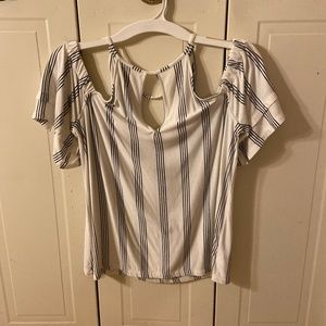 Black and white off the shoulder top